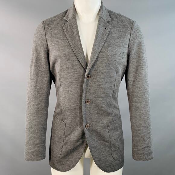 LORO PIANA Size 40 Grey Virgin Wool Single Breasted Notch Lapel Jacket - Picture 1 of 6